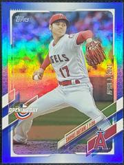 Shohei Ohtani [Blue Foil] #134 Baseball Cards 2021 Topps Opening Day Prices