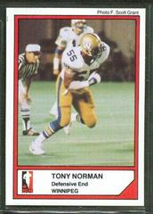 Tony Norman Football Cards 1984 Jogo CFL Prices