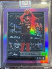 Carmelo Anthony [Purple] #2 Basketball Cards 2020 Panini One and One Prices