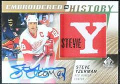 Steve Yzerman [Autograph] #72 Hockey Cards 2021 SP Game Used Embroidered in History Prices