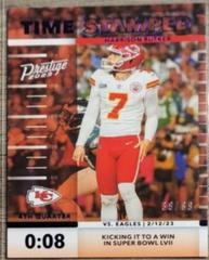 Harrison Butker [Purple] #TS-4 Football Cards 2023 Panini Prestige Time Stamped Prices