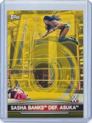 Sasha Banks def. Asuka [Gold] #98 Wrestling Cards 2021 Topps WWE Women's Division Prices