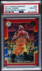 Myles Turner Holo Red, Blue Laser Basketball Cards 2017 Panini Donruss Prices