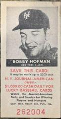 Bobby Hofman Baseball Cards 1954 NY Journal American Prices