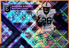 Saquon Barkley [Purple Status Die Cut] #105 Football Cards 2018 Panini Elite Draft Picks Prices