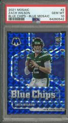 Zach Wilson [Blue Mosaic] #2 Football Cards 2021 Panini Mosaic Blue Chips Prices