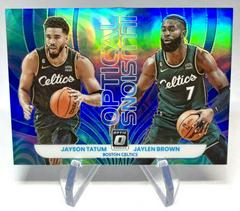 Jayson Tatum, Jaylen Brown [Blue] #2 Basketball Cards 2022 Panini Donruss Optic Optical Illusions Prices