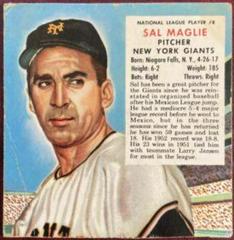 Sal Maglie #8 Baseball Cards 1953 Red Man Tobacco Prices