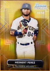 Hedbert Perez [Gold] #BSP-54 Baseball Cards 2022 Bowman Sterling Prices