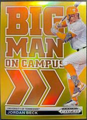 Jordan Beck [Gold] Baseball Cards 2022 Panini Prizm Draft Picks Big Man on Campus Prices