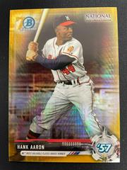 Hank Aaron [Gold Refractor] #BNR-HA Baseball Cards 2017 Bowman Chrome National Convention Prices