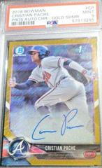 Cristian Pache [Gold Shimmer] Baseball Cards 2018 Bowman Chrome Prospects Autographs Prices