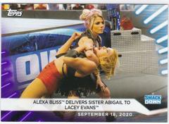 Alexa Bliss Delivers Sister Abigail to Lacey Evans [Purple] Wrestling Cards 2021 Topps WWE Women's Division Prices