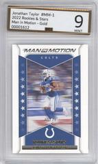 Jonathan Taylor [Gold] Football Cards 2022 Panini Rookies & Stars Man In Motion Prices