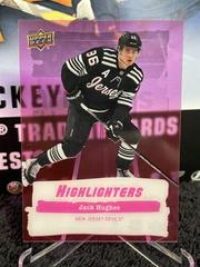 Jack Hughes [Pink] Hockey Cards 2022 Upper Deck Highlighters Prices