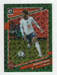 Bukayo Saka [Optic Green Velocity] Soccer Cards 2021 Panini Donruss Road to Qatar Prices