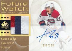 Kaiden Guhle [Patch] Hockey Cards 2022 SP Authentic 2012-13 Retro Future Watch Autographs Prices