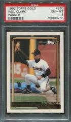 Will Clark [Winner] #330 Baseball Cards 1992 Topps Gold Prices