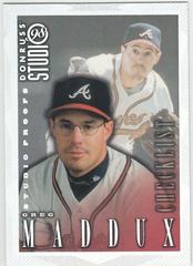 Greg Maddux [Checklist Gold Press Proof] Baseball Cards 1998 Studio Prices