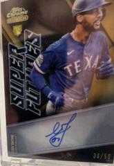 Leody Taveras [Gold Refractor] #SFA-LT Baseball Cards 2021 Topps Chrome Black Super Futures Autographs Prices