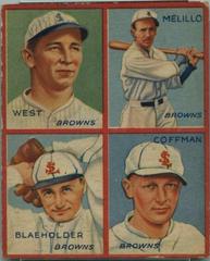 Blaeholder, Coffman [Melillo, West] Baseball Cards 1935 Goudey 4 in 1 Prices