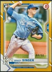 Brady Singer [Gold] #29 Baseball Cards 2021 Bowman Prices