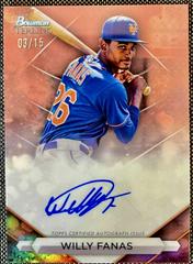 Willy Fanas [Rose Gold] #PA-WF Baseball Cards 2023 Bowman Sterling Prospect Autograph Prices