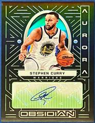 Stephen Curry [Green] Basketball Cards 2021 Panini Obsidian Aurora Autographs Prices