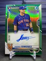 Andres Gimenez [Green Refractor] Baseball Cards 2021 Bowman Chrome Rookie Autographs Prices
