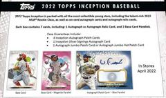Hobby Box Baseball Cards 2022 Topps Inception Prices