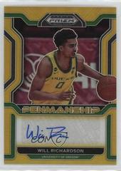 Will Richardson [Gold] #CP-WRI Basketball Cards 2022 Panini Prizm Draft Picks College Penmanship Autographs Prices