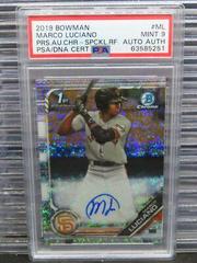 Marco Luciano [Speckle Refractor] #PA-ML Baseball Cards 2019 Bowman Prospect Autographs Prices