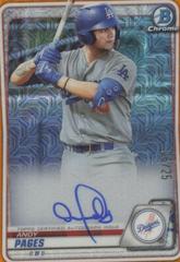 Andy Pages [Orange Refractor] Baseball Cards 2020 Bowman Chrome Mega Box Mojo Autographs Prices