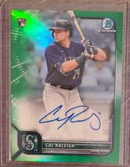 Cal Raleigh [Green Refractor] #CRA-CR Baseball Cards 2022 Bowman Chrome Rookie Autographs Prices