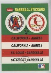 California Angels - St. Louis Cardinals Team Sticker Baseball Cards 1988 Fleer Team Stickers Prices