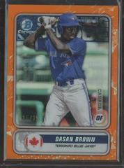 Dasan Brown [Orange Refractor] #STG-DB Baseball Cards 2020 Bowman Chrome Spanning the Globe Prices