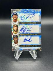 Wander Franco, Jazz Chisholm Jr. , Fernando Tatis Jr. [Blue] #ITA-FTC Baseball Cards 2023 Topps Inception Triple Autographs Prices