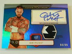CM Punk [Autograph Relic Blue] Wrestling Cards 2010 Topps Platinum WWE Prices