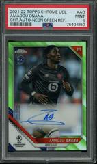 Amadou Onana [Neon Green Refractor] #CA-AO Soccer Cards 2021 Topps Chrome UEFA Champions League Autographs Prices