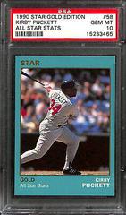 Kirby Puckett [All Star Stats] #58 Baseball Cards 1990 Star Gold Edition Prices