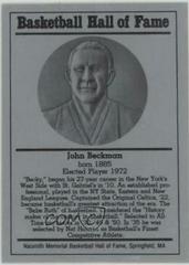 John Beckman Basketball Cards 1986 Hall of Fame Metallic Prices