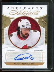 Egor Sokolov #AF-ES Hockey Cards 2022 Upper Deck Artifacts Auto Facts Prices