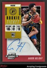 Aaron Holiday [Yellow Jersey Autograph Red] #109 Basketball Cards 2018 Panini Contenders Optic Prices