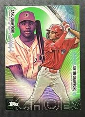 Carl Crawford, Justin Crawford [Green] Baseball Cards 2023 Topps Pro Debut Echoes Prices