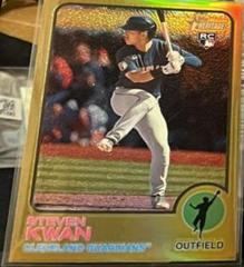 Steven Kwan [Chrome Gold Border] Baseball Cards 2022 Topps Heritage Prices