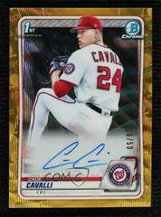 Cade Cavalli [Gold Wave Refractor] #CDA-CCA Baseball Cards 2020 Bowman Draft Picks Chrome Autographs Prices