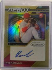 Rob Kaminsky [Gold Prizm] #DS-RK Baseball Cards 2021 Panini Prizm Debut Signatures Prices