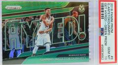 Giannis Antetokounmpo [Green Prizm] Basketball Cards 2018 Panini Prizm Get Hyped Prices