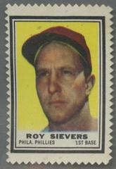 Roy Sievers [Philadelphia] Baseball Cards 1962 Topps Stamps Prices