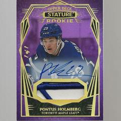 Pontus Holmberg [Design Variant Autograph Patch Purple] #161 Hockey Cards 2022 Upper Deck Stature Prices